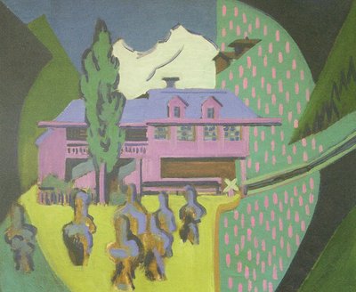 Violettes Haus vor Schneeberg von Ernst Ludwig Kirchner